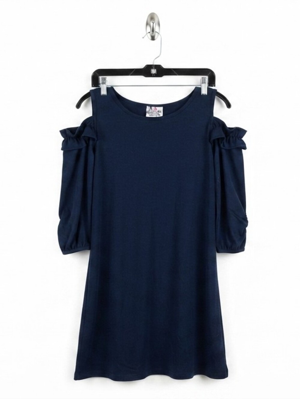 Jenna & Jessie Navy Blue Cold Shoulder Ruffled Sleeve Dress Size 10